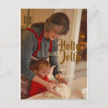 Holly Jolly family holiday photo beige year naboho