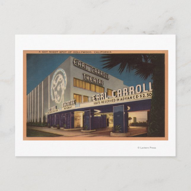 Carte Postale Hollywood, CA - "Un spot nocturne gay" (Devant)