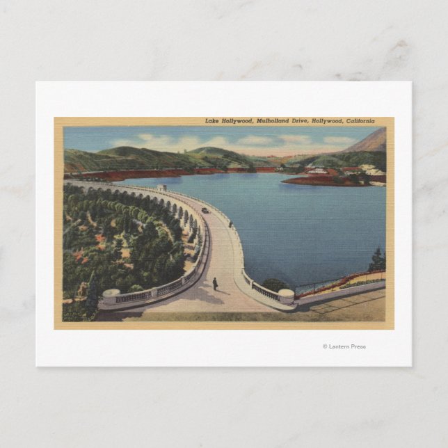 Carte Postale Hollywood, CALake Hollywood & Mulholland Drive (Devant)
