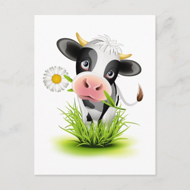 Carte Postale Holstein cow en gris (Devant)