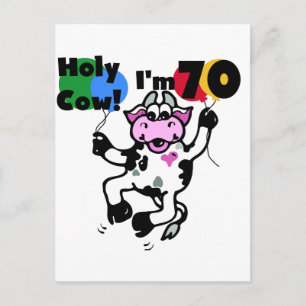 Carte Postale Holy Cow I'm 70 Tshirts and Gifts