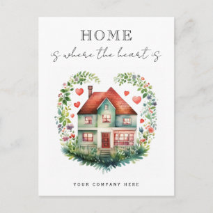 Carte Postale Home est là où le coeur est immobilier