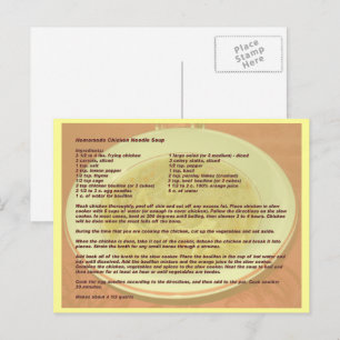 Carte Postale Homemade Chicken Noodle Soup Recipe Postcard