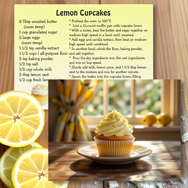 Carte Postale Homemade Lemon Cupcake Recipe (Créateur téléchargé)