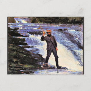 Carte Postale Homer - Le pêcheur, peinture à l'aquarelle fine ar