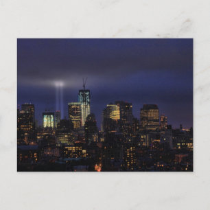 Carte Postale Hommage au WTC en Lumière - 9/11/2011 au crépuscul