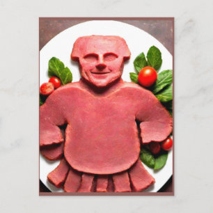 Carte Postale Homme à la viande bizarre sur Platter
