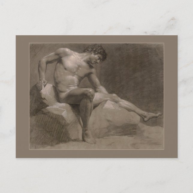 Carte Postale Homme assis par Isabey (Devant)