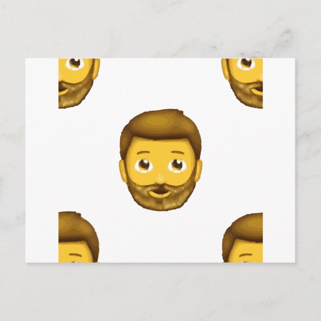 Carte Postale homme barbu émoji (Devant)