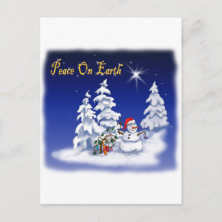 Carte Postale homme de neige paix sur terre