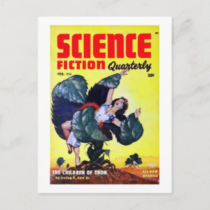 Carte Postale Homme de science-fiction vintage mangeant des Plan