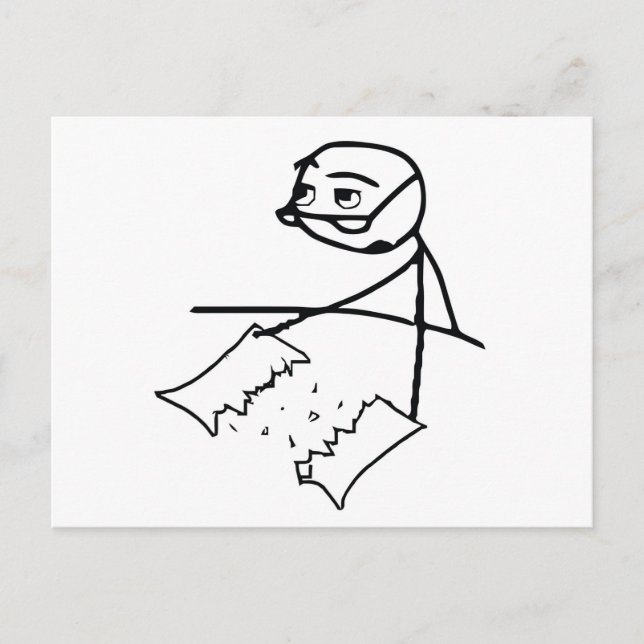 Carte Postale Homme Déchirure de Journal (Devant)