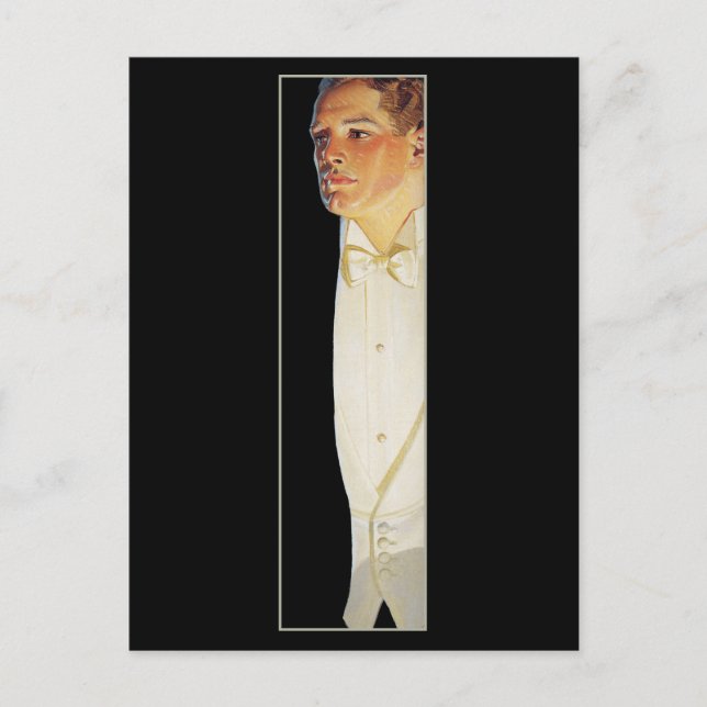 Carte Postale Homme en cravate blanche de Leyendecker (Devant)