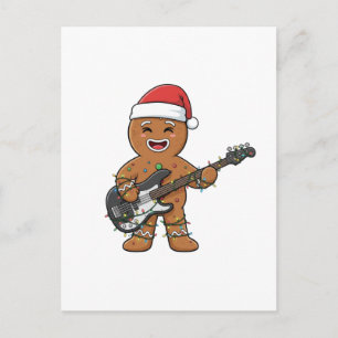 Carte Postale Homme en pain d'épices Guitare électrique Rock Vac