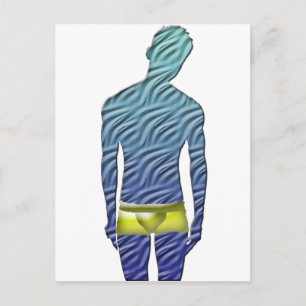 Carte Postale Homme en sous-vêtements jaunes