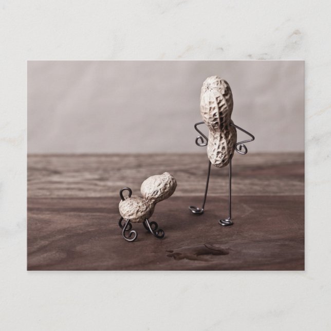 Carte Postale Homme et chien d'arachide (Devant)