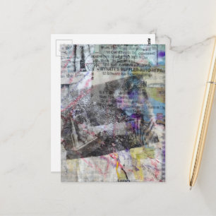 Carte Postale homme et silencieux journal de bricolage Collage d