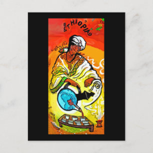 Carte Postale Homme éthiopien à Turban qui verse du thé