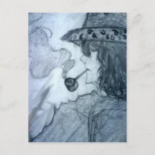 Carte Postale homme fumer pipe manga anime