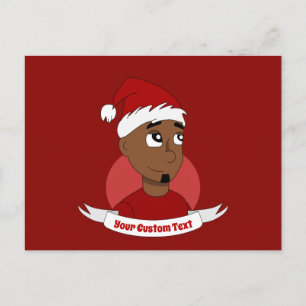 Carte Postale Homme souriant dessin animé Noël