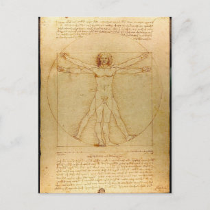 Carte Postale Homme vitruvien par Leonardo da Vinci