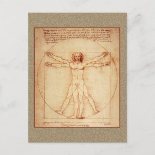 Carte Postale Homme vitruvien par Leonardo da Vinci