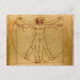 Carte Postale Homme Vitruvien Par Leonardo Da Vinci