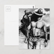 Hommes Cool moderne Western Homme Cowboy Art dessi