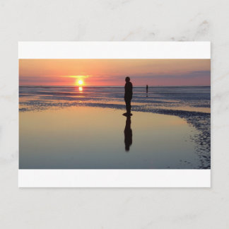 Carte Postale Hommes de fer au coucher du soleil, Crosby, Liverp