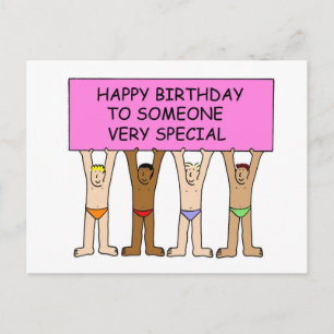 Carte Postale Hommes gays d'anniversaire en sous-vêtements