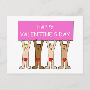 Carte Postale Hommes Heureuses Saintes-Valentin qui portent le c