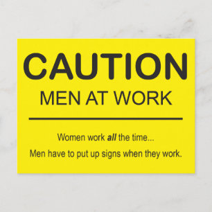 Carte postale Hommes humoristiques au travail