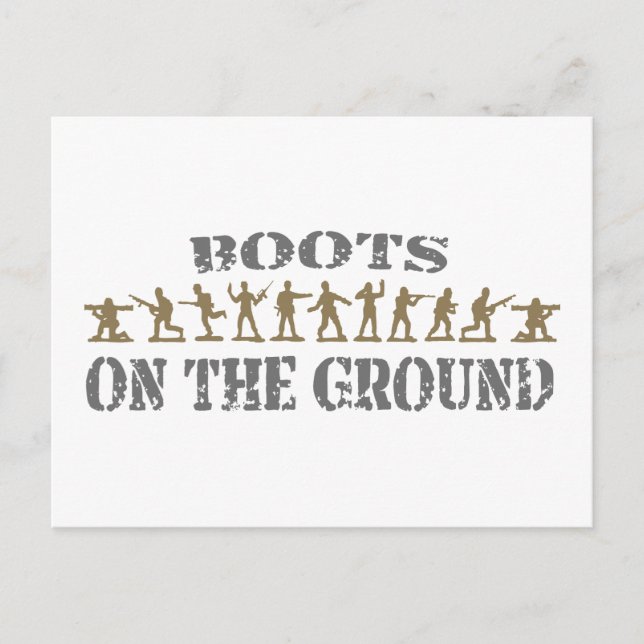 Carte Postale Hommes militaires - Bottes sur le terrain (Devant)