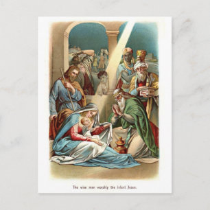 Carte Postale Hommes Sages Adorent
