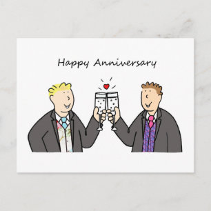 Carte Postale Homosexuel Couple Joyeux Anniversaire Salles
