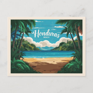 Carte Postale Honduras plage Retro Travel