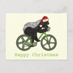 Carte Postale Honey Badger Cycliste Festif de Badass amusant 