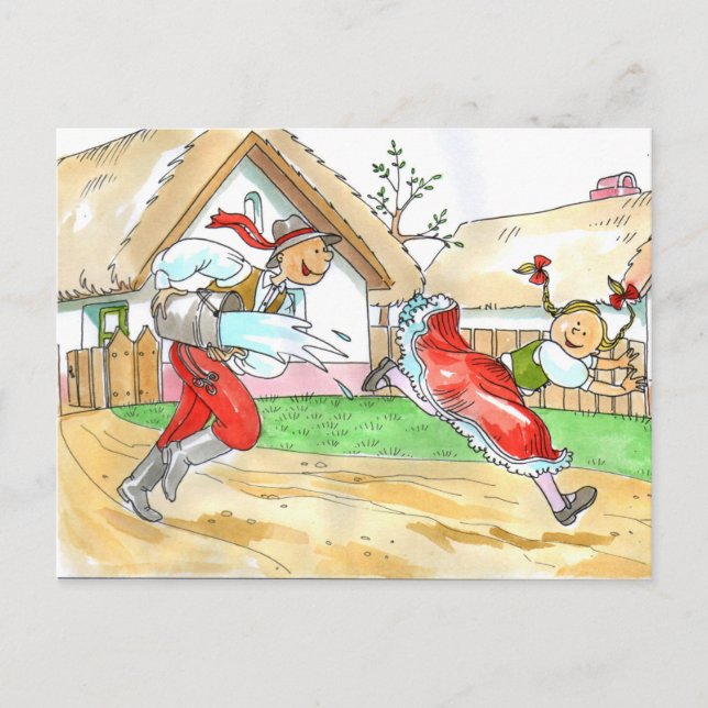 Carte postale hongroise vintage pour Pâques (Devant)