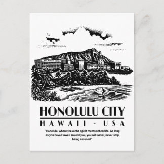 Carte Postale Honolulu City Hawaii USA