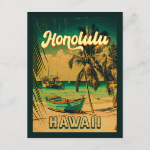 Carte Postale Honolulu Hawaii Palmiers rétro Vintages 60 ans