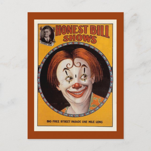 Carte Postale Honte Bill Circus Vintage (Devant)