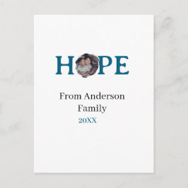 Carte Postale Hope blue holidays bold letter kids photo name yea