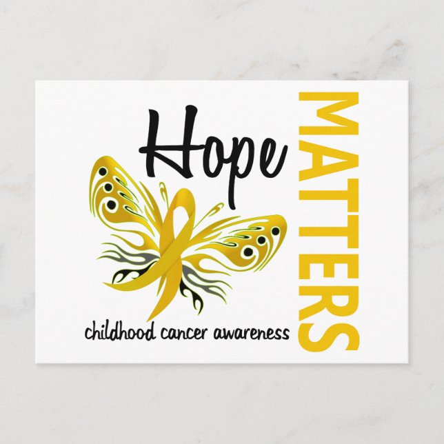 Carte Postale Hope Matters Papillon Cancer de l'enfance (Devant)