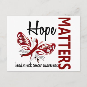Carte Postale Hope Matters Papillon Tête Et Cou Cancer