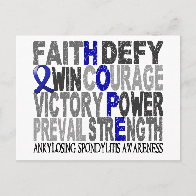 Carte Postale Hope Word Collage Ankyloss Spondylitis (Devant)