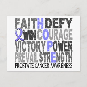 Carte Postale Hope Word Collage Cancer de la prostate