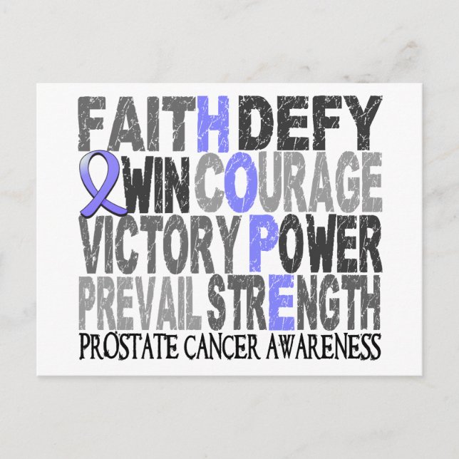 Carte Postale Hope Word Collage Cancer de la prostate (Devant)