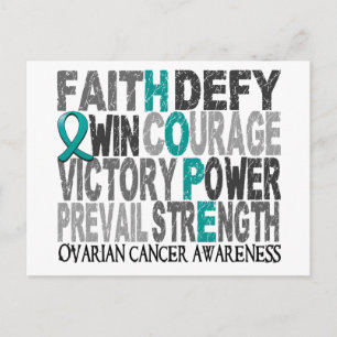 Carte Postale Hope Word Collector Cancer de l'ovaire