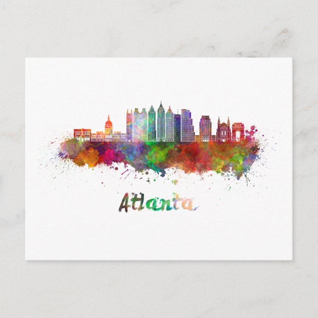 Carte Postale Horizon Atlanta V2 en aquarelle (Devant)