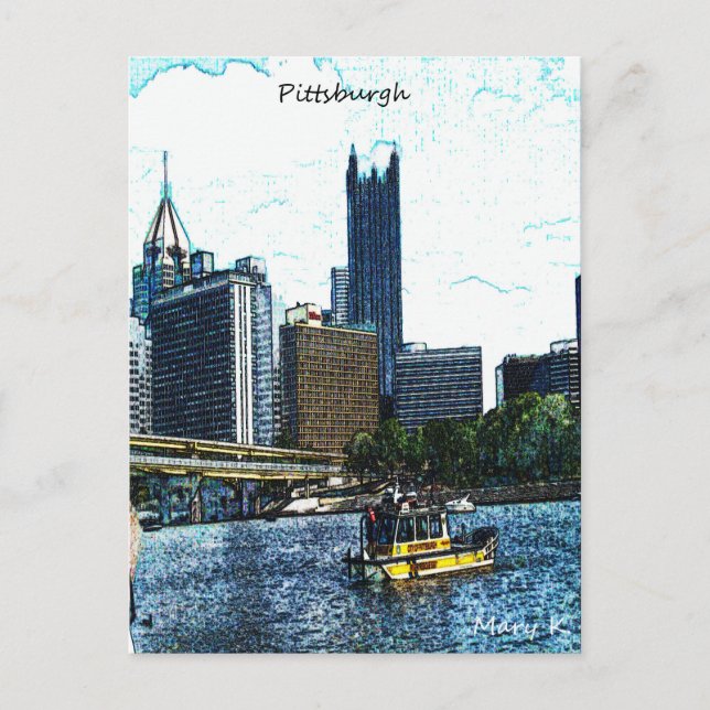 Carte Postale Horizon de Pittsburgh (Devant)